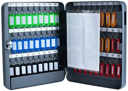 Produktbild: Pavo - Schlüssel-Kasten/Schrank, 54 Haken mit seitlichem Schlüsseleinwurf, dunkelgrau , 8027040
