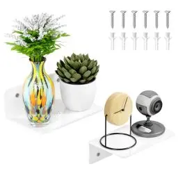 Produktbild: PAVSTINE Wandregal Kleines Weiß 20 cm, Regal Wand Mini 2er-Set, Schweberegal Weiss, Wasserdicht Regal, Hängeregal Leicht zu Reinigen, Regale für Wände, Regalbrett für Küche Schlafzimmer Badezimmer