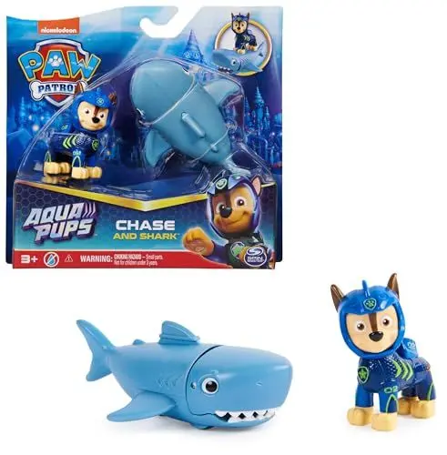 Produktbild: Paw Patrol, Aqua Pups - Hero Pups Actionfiguren-Set mit 1 Chase Welpenfigur und 1 Hai Figur, Spielzeug geeignet für Kinder ab 3 Jahren