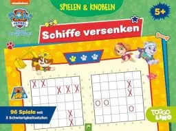 Produktbild: PAW Patrol Schiffe versenken | Spieleblock: Spieleblock perfekt geeignet für zu Hause und unterwegs als Familienspiel oder Geburtstagsgeschenk | für Kinder ab 5 Jahren, Yellow
