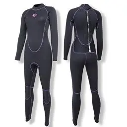 Produktbild: PAWHITS Damen Neoprenanzug 3mm Thermal Langarm Neopren Neoprenanzüge in voller Länge zum Tauchen Pink (Schwarz, M)