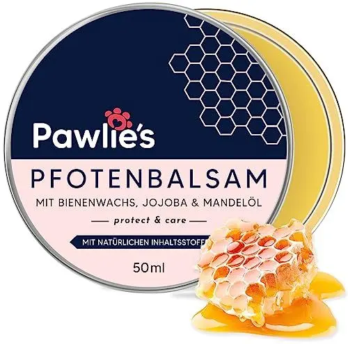 Produktbild: Pawlie's Pfotenbalsam Hund - Natürliche Pfotenpflege für Juckende & Rissige Pfoten & Tiernasen | Pfotenschutz Hund Winter Zubehör, Nasenbalsam, Pfotencreme, Wundsalbe, Natural Paw Balm Dog (50 ml)