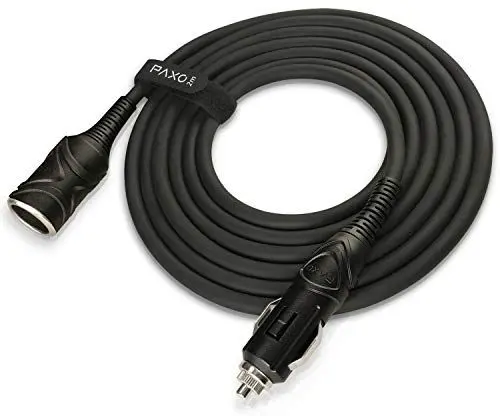 Produktbild: PAXO 2m KFZ Verlängerungskabel 12V, Verlängerung, 15A Sicherung, Vollgummileitung mit Stecker und Buchse, Klettband, für Zigarettenanzünder-Buchse
