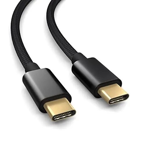 Produktbild: PAXO 0,3m USB C auf USB C Kabel, 10 Gbps Datenübertragung, USB 3.2 Gen2x1, USB Typ C Ladekabel und Datenkabel, schwarz