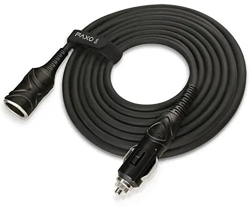 Produktbild: PAXO 5m KFZ Verlängerungskabel 12V, Verlängerung, 15A Sicherung, Vollgummileitung mit Stecker und Buchse, Klettband, für Zigarettenanzünder-Buchse