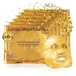 Produktbild: P-Beauty Collagen-Gold-Gesichtsmaske 24k | Luxus Anti-Aging Pflege | Gel | Bio | Feuchtigkeitsspendend, hautstraffend & verjüngend | Für strahlende, jugendliche Haut | 6er-Set |