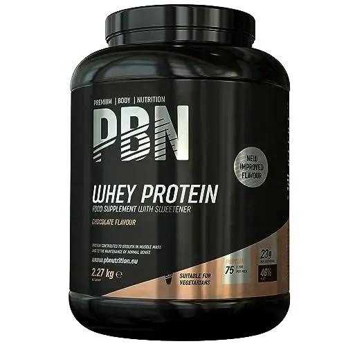 Produktbild: PBN Premium Body Nutrition Premium Body Nutrition Whey Protein / Molkeeiweißpulver, 2,27 kg Schokolade, Neuer verbesserter Geschmack
