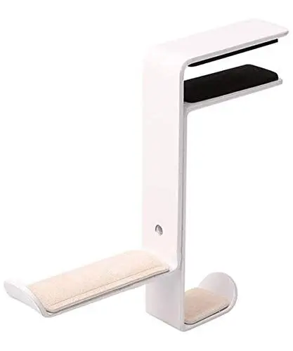 Produktbild: PC Gaming Kopfhörer Stand Display, Verstellbarer Kopfhörer Headset Kopfhörerhalter Kleiderbügel Hakenhalterung, Schreibtisch Headset Halter, Universal Headset Klemme für Tische, Regale (Weiß)