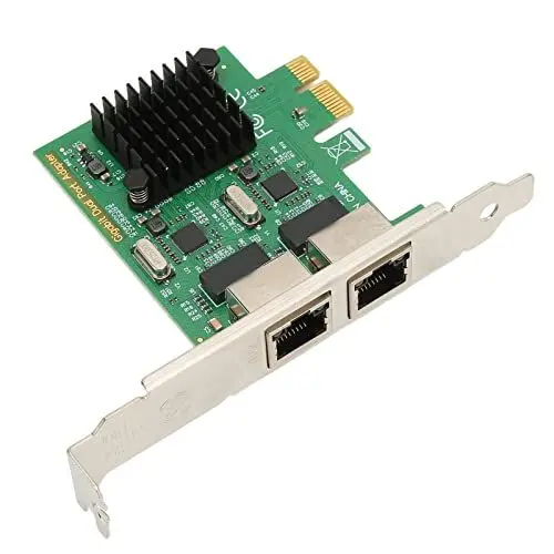 Produktbild: PCIE NIC Netzwerkkarte, PCIE X1 Ethernet LAN Adapter Netzwerkkarte, Dual RJ45 Port, Realtek Chipsatz RTL8111G Unterstützung für Windows Server/Linux/VMware