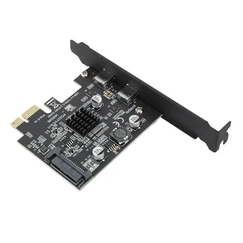 Produktbild: PCIe zu USB 3.2 Gen 2 Karte, 10 Gbit/s PCI Express Erweiterungskarte mit Zwei Typ C Anschlüssen für Desktop PCs für und Linux