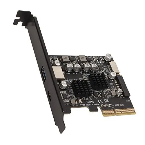 Produktbild: PCIe-Typ-C-Karte, USB 3.2 GEN2, 10 Gbit/s, Typ C mit Fronttyp E, Hohe Geschwindigkeit, Vergoldeter Pin, Stabile Leistung für Desktop-PCs