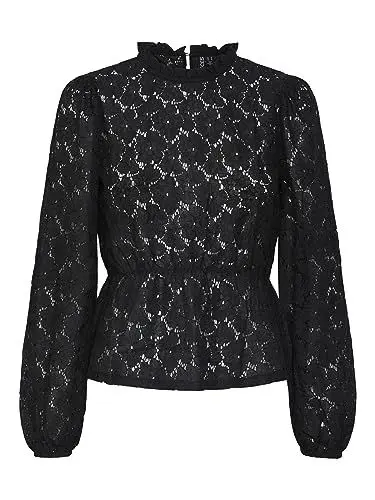 Produktbild: PIECES Damen Pcjanessa Ls Lace Top, Schwarz ,L