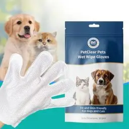 Produktbild: PCpetclear Fellpflegetücher Pflegetücher für Hunde & Katze Reinigung und Desodorierung Hypoallergener Dicker Tücher, Ohne Duft Einweg-Reinigungshandschuhe für Haustiere (10-Stück/Packung)