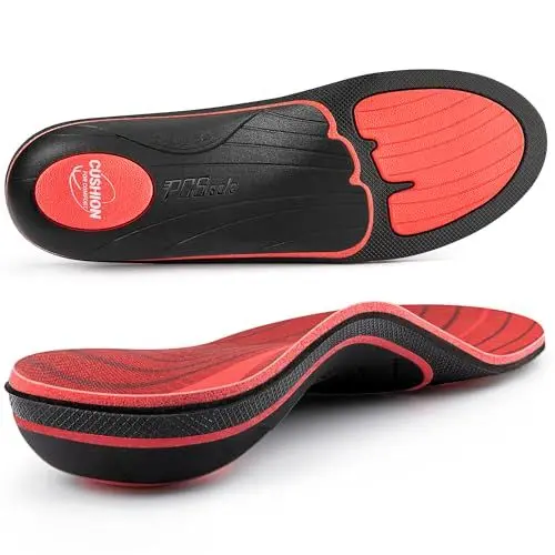 Produktbild: PCSole Komfort orthopädische Einlegesohlen - 220+ lbs Heavy Duty hohe Bogen Unterstützung Einlagen mit Shock Absorption - Fuß Schmerzlinderung für Plantar Fasciitis - Arbeit Boot Schuh Einlegesohlen
