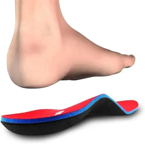 Produktbild: PCSsole Orthopädische Einlegesohlen für Plattfuß,Fersensporn,Plantarfasziitis, Schuhe Einlagen für Arbeitsschuhe, Sport,Schuheinlagen für Damen und Herren,Rot, EU44-45