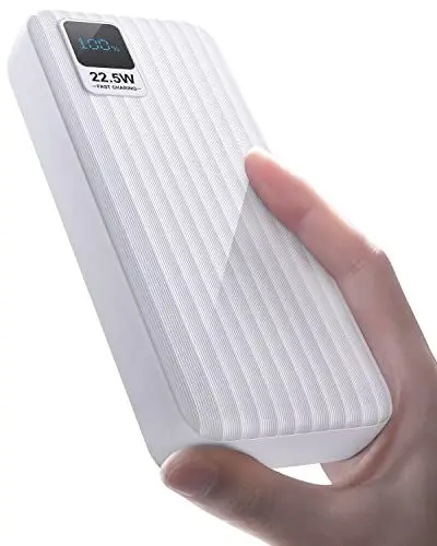 Produktbild: PDBEST Power Bank 27000mAh, 22,5W Powerbank klein Aber stark (USB C Input & Output), 3A USB C PD 3.0 QC 4.0 Externer Handyakkus, kompatibel mit iPhone 14 13 12 11 Pro Max, Samsung Galaxy, iPad White