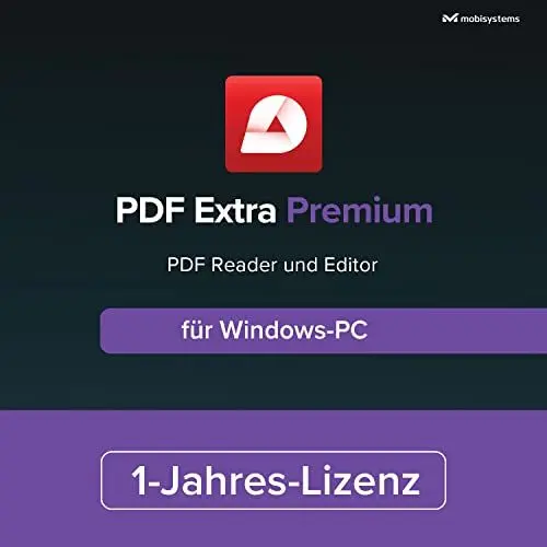 Produktbild: PDF Extra Premium – Professioneller PDF Editor – Bearbeiten, Schützen, Kommentieren, Ausfüllen und Signieren von PDFs für 1 Windows PC / 1 Jahres-Lizenz