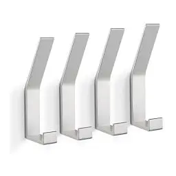 Produktbild: PDGROW® Kleiderhaken 4 Stück, Handtuchhaken zum Bohren(Schrauben unsichtbar!), Garderobenhaken Wand Moderne Garderobenleiste für Jacken, Mäntel, Kleidung, Schals, Handtaschen und Mehr (Silber)