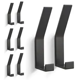 Produktbild: PDGROW® Kleiderhaken 8 Stück, Handtuchhaken zum Bohren(Schrauben unsichtbar!), Garderobenhaken Wand Moderne Garderobenleiste für Jacken, Mäntel, Kleidung, Schals, Handtaschen und Mehr (Schwarz)