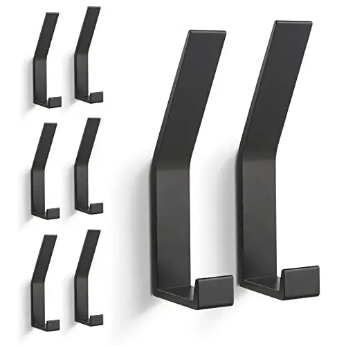 Produktbild: PDGROW® Kleiderhaken 8 Stück, Handtuchhaken zum Bohren(Schrauben unsichtbar!), Garderobenhaken Wand Moderne Garderobenleiste für Jacken, Mäntel, Kleidung, Schals, Handtaschen und Mehr (Schwarz)