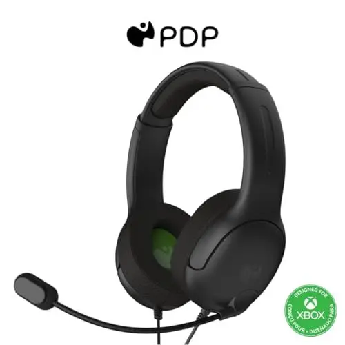 Produktbild: PDP Gaming LVL40 Stereo Kopfhörer mit Mic für Xbox One, Series X|S - PC, iPad, Mac, Laptop Compatible - Noise Cancelling Microphone, Lightweight, Soft Komfort On Ear Kopfhörer, 3.5 mm Jack - Schwarz