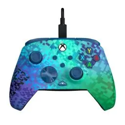 Produktbild: PDP REMATCH XBOX verkabelt Controller GLITCH Grün für Xbox Series X|S, Xbox One, Offiziell Lizenziert