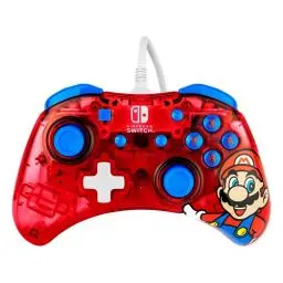 Produktbild: PDP Rock Candy verkabelt Gaming Switch Pro Controller - Mario - Rot - Official License Nintendo - OLED / Lite Compatible, Compact, Durable Travel Controller