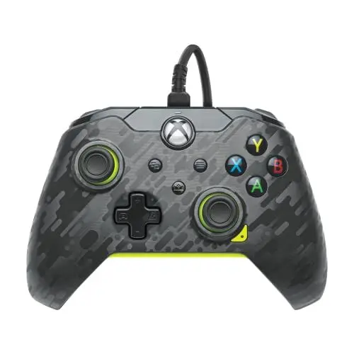 Produktbild: PDP Kabelgebundener Videospielcontroller Electric Carbon für Xbox Series X|S, Gamepad, Xbox One, offiziell lizenziert