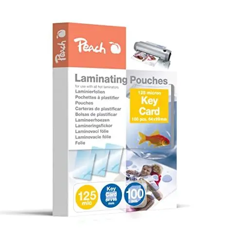 Produktbild: Peach Laminierfolien 64x99mm Key Card - 125 mic - 100 pouches - glänzend - kompatibel mit Laminiergeräten aller Markenhersteller - PP525-09