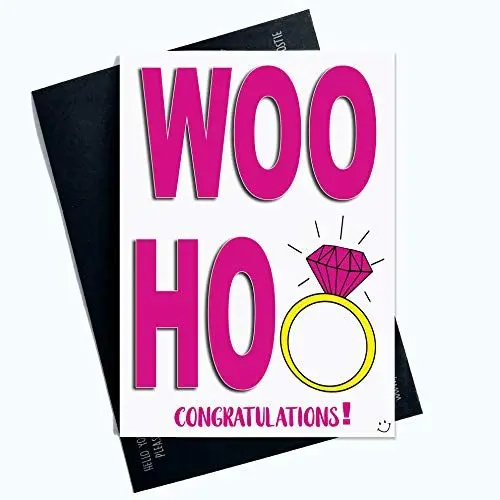 Produktbild: Peachy Antics Lustige Verlobungskarten Woo Hoo Glückwunschkarten Hochzeitskarten Braut zu sein Junggesellinnenabschied Brautparty Braut zukünftige Hochzeitsgeschenke PC671