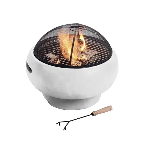 Produktbild: Peaktop - Feuerstelle für Brennholz für den Außenbereich, 53 cm, rund, Beton HR17501AB