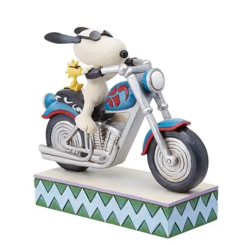 Produktbild: Peanuts by Jim Shore Snoopy and Woodstock Riding A Motorcycle Figurine