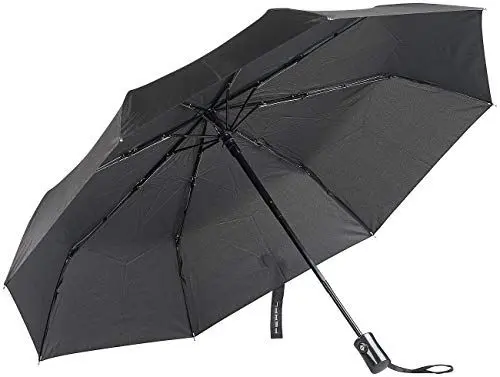 Produktbild: PEARL Minischirm: Mini-Taschenschirm mit Aluminium-Gestänge und UV-Schutz 50, schwarz (Regen-Schirm, ultraleichter Regenschirm, wasserdichte Tasche)