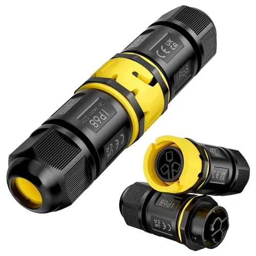 Produktbild: PEBA Kabelverbinder Wasserdicht 3 polig IP68 Steckbarer Wasserdichte Kabelverbinder, Kabelschnellverbinder mit Stecker und Buchse für 4-12mm, Verbindungsklemme mit Hebel, Schwarz