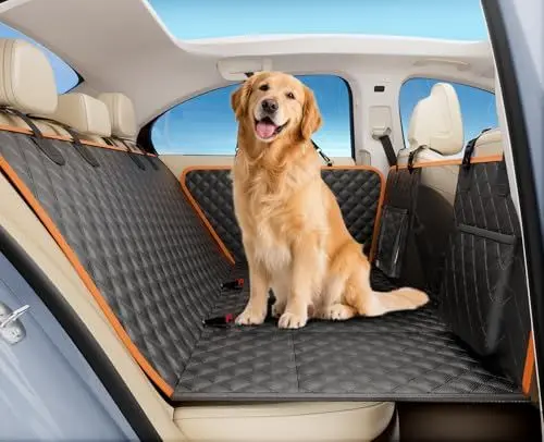 Produktbild: pecute Hundedecke, Hundedecke Auto Rückbank, Verbesserte Hartplatten Unterstützung bis 150 kg, 40% mehr Platz für die vollständige Abdeckung des Rücksitzes, für Reisen, Ausflüge, Tierarztbesuche
