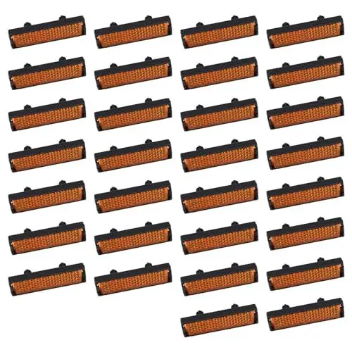 Produktbild: Pedal Reflektoren, HERKINDNESS 30 Stück Fahrrad Katzenaugen Reflektoren 5 x 1,5 cm, Reflektoren für Fahrrad Pedale, für Pedale mit Befestigungslöchern im Abstand von 25,6 mm