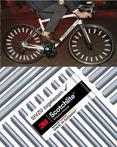 Produktbild: Speichenreflektoren (mit ORIGINAL 3M™-Reflexmaterial) super hell I mit StVZO Zulassung I einfache Montage I Fahrrad Speichen Reflektoren I Fahrrad Reflektoren I Katzenaugen Alternative (72 Stück)