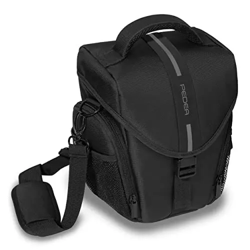 Produktbild: Pedea Kameratasche Essex für Spiegelreflexkamera DSLR SLR Fototasche für DLSM Systemkamera Objektive und Zubehör mit Regenschutzhülle, Gr. L grau