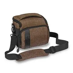Produktbild: PEDEA Kameratasche Fashion für Spiegelreflex DSLR SLR Spiegelreflexkamera Fototasche für DLSM Systemkamera mit Regenschutzhülle für Zubehör und Objektive, Gr. L braun