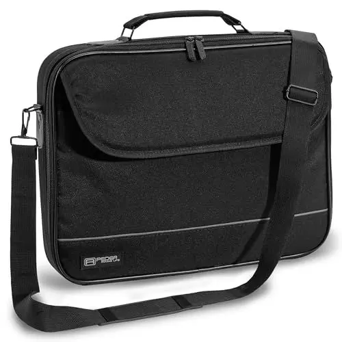 Produktbild: Pedea Laptoptasche Fair Notebook-Tasche bis 15,6 Zoll (39,6 cm) Umhängetasche mit Schultergurt, Schwarz