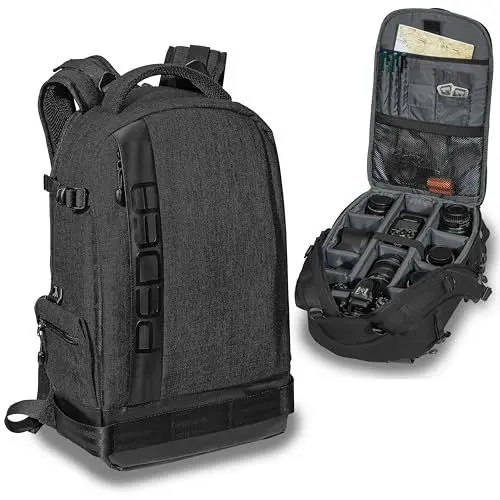 Produktbild: Pedea DSLR-Kamerarucksack Fashion Fotorucksack für Spiegelreflexkameras mit wasserdichtem Regenschutz und Variabler Inneneinteilung (Rucksack, schwarz)