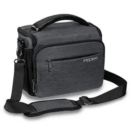Produktbild: Pedea Kameratasche Noble für Spiegelreflex DSLR SLR Spiegelreflexkamera Fototasche für DLSM Systemkamera mit Regenschutzhülle für Zubehör und Objektive, Gr. XL grau
