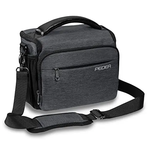 Produktbild: Pedea Kameratasche Noble für Spiegelreflex DSLR SLR Spiegelreflexkamera Fototasche für DLSM Systemkamera mit Regenschutzhülle für Zubehör und Objektive, Gr. XL grau