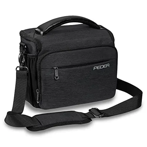 Produktbild: Pedea Kameratasche Noble für Spiegelreflex DSLR SLR Spiegelreflexkamera Fototasche für DLSM Systemkamera mit Regenschutzhülle für Zubehör und Objektive, Gr. XL anthrazit