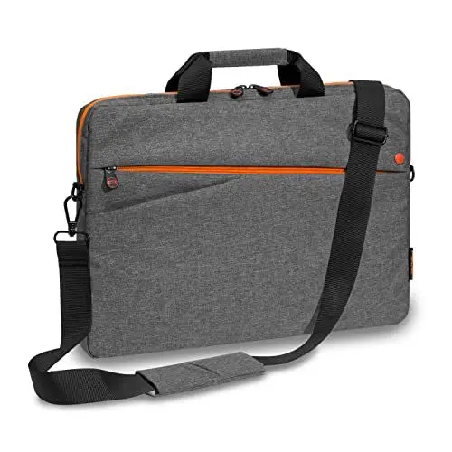 Produktbild: Pedea Laptoptasche Fashion Notebook-Tasche bis 17,3 Zoll (43,9 cm) Umhängetasche mit Schultergurt, grau/orange