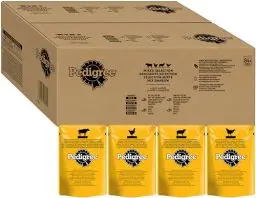 Produktbild: Pedigree Adult Multipack Gemischte Selektion in Gelee - Hundenassfutter im Portionsbeutel für erwachsene Hunde - 4 Varietäten - 84 x 100g