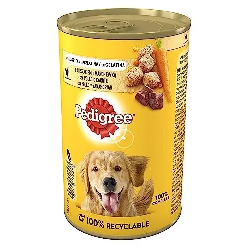 Produktbild: Pedigree mit Hühnchen und Karotten in Gelee, Nassfutter für Hunde, 400 g Dose