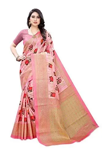 Produktbild: Peegli Saree Indischer Frauen Gedruckter Gewebter Sari Kunstseide Sari 5.74 Yards Für Geschenk