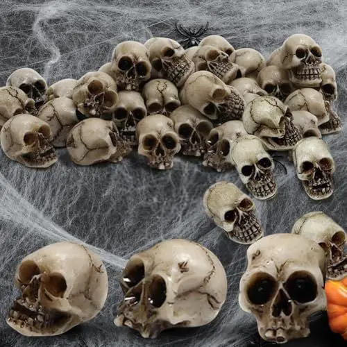 Produktbild: Peelanmall Totenkopf Figur Mini,Mini Schädel Blumentopf Dekoration,Menschliche Totenkopfmodel,Kunststoff Schädel Kopf,Mini Totenkopf Deko,Für HalloweenPartydeko,Gruselparty(20 Stück)
