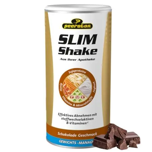 Produktbild: Peeroton SLIM Shake Schokolade - Diät Abnehm Shake, vegetarisch und glutenfrei, vollständiger Mahlzeitenersatz, enthält alle wichtigen Proteine, Vitamine und Mineralstoffe für schnelles Abnehmen, 500g